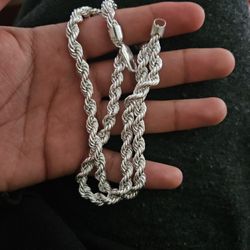 925 Silver Rope Chain Send Offers 7mm 22"