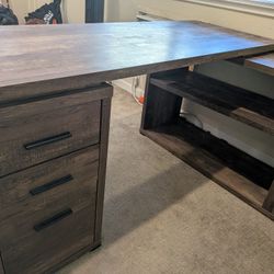 Wood L-shaped Desk 