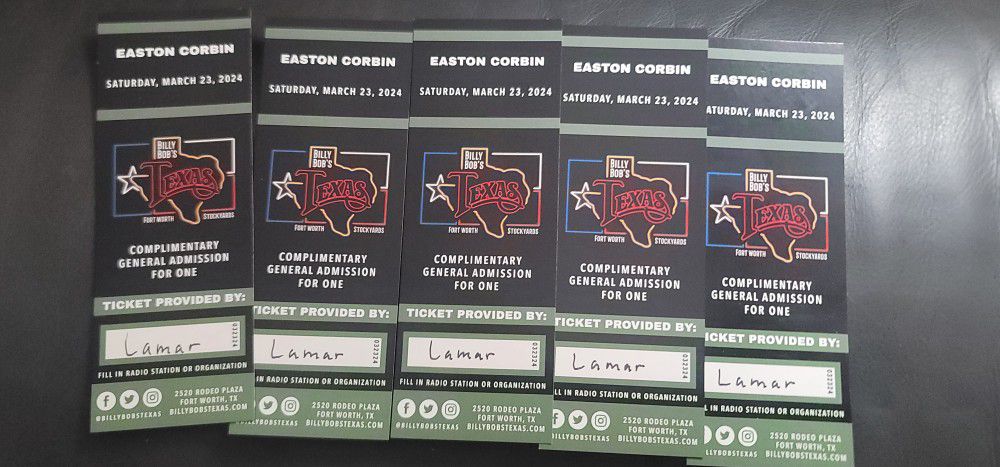 Easton Corbin Tickets For Billy Bobs Texas