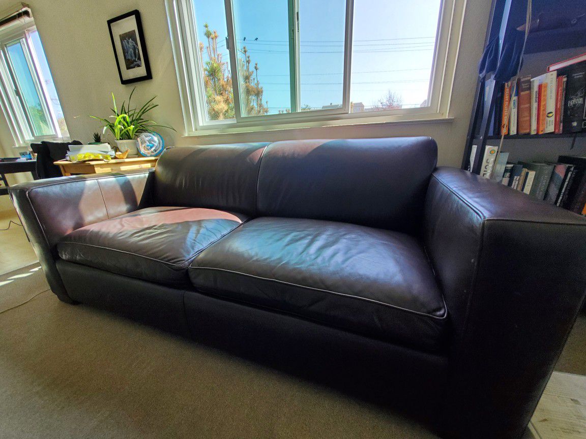 Leather couch w/ Murphy bed