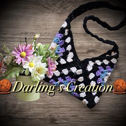 Crochet Handmade Granny Square Bag