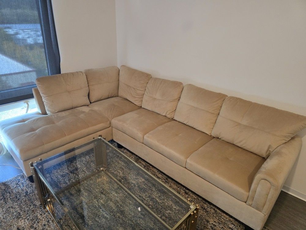 NicBex Sectional Couches  2 Pieces Modern Sectional Sofa  