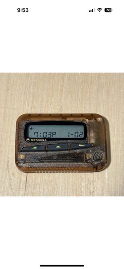 Vintage 90s Motorola Clear Brown Pager/Beeper w/Clip Turns On”UNTESTED”Read Blw 