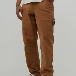 These are Dickies Men's Relaxed Fit Heavyweight Duck Carpenter Pants in a brown duck color. 