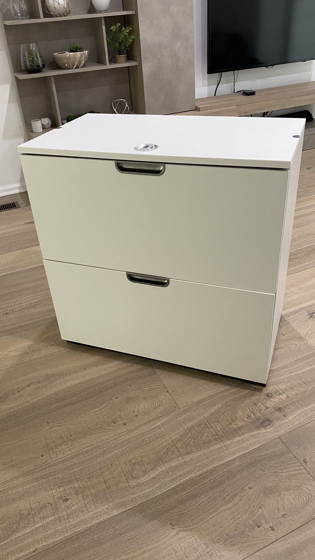 White IKEA Two Drawer File Cabinet