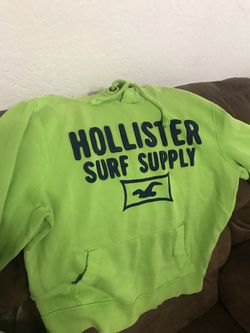 Lime green Hollister hoodie size LARGE (regular) price $78