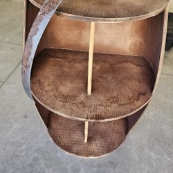 Whiskey/ Wine Wood Barrel With Shelves For A Bar Or Mancave 