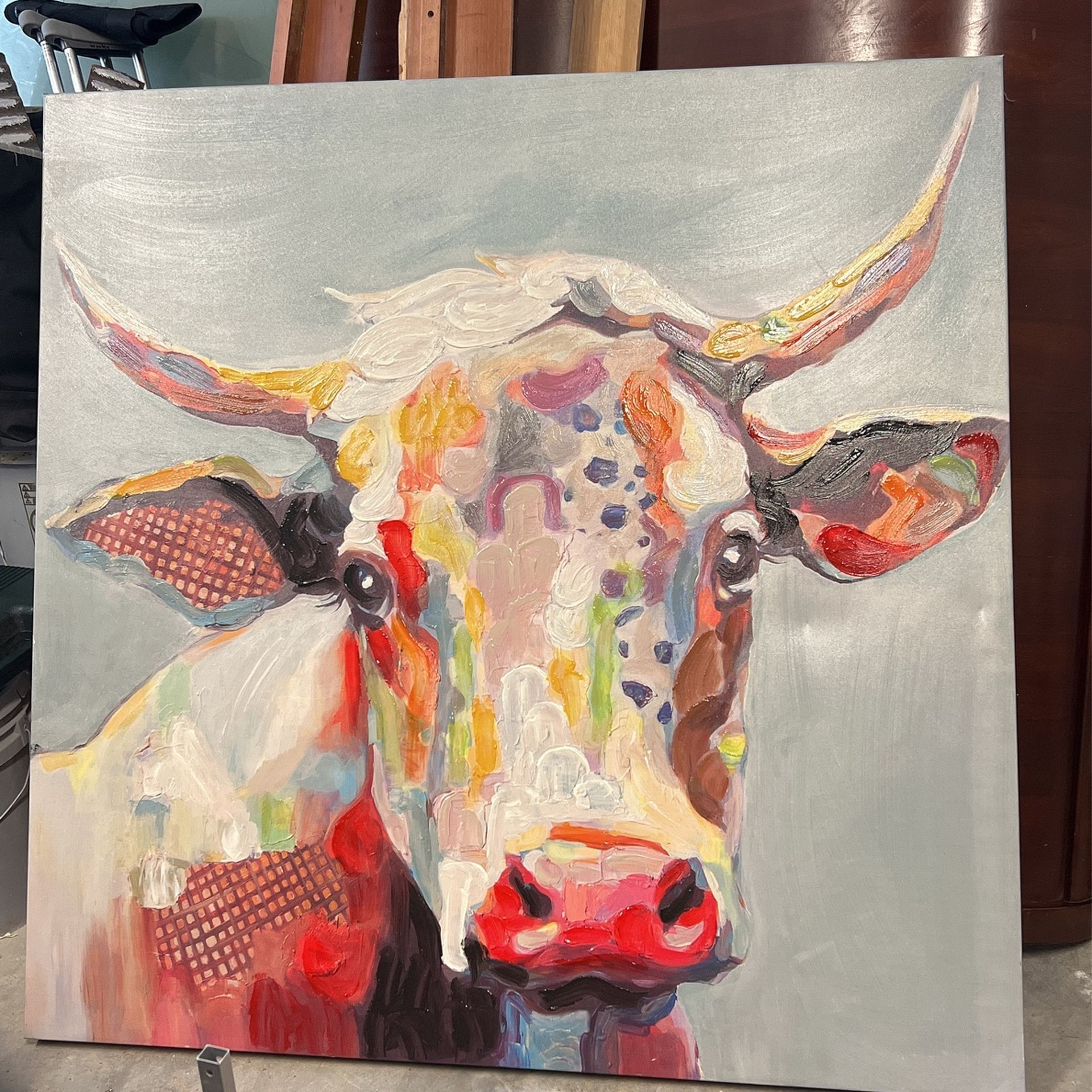 Large Cow Canvas