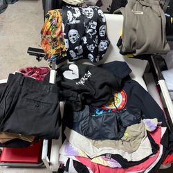 Clothes, Hoodies, Shorts, Shirts For Young Men Size M, L, XL, Different Prices, Some New, Some Barely Used 