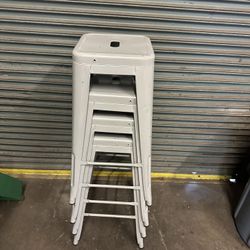 Metal Stackable Bar Stools. Set Of 4