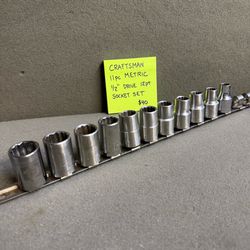 Craftsman USA 11pc 1/2 Drive 12 Point Metric Socket Set 19mm thru 10mm