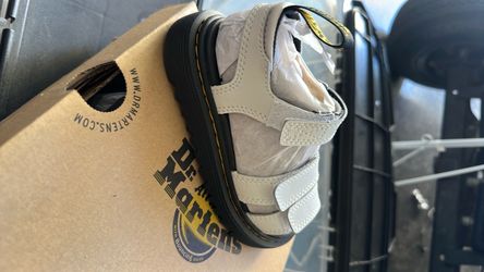 Dr. Martens White Velcro Strap Sandal