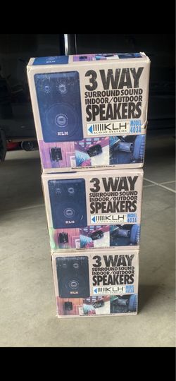(NEW) KLH 3 Way Surround Sound Indoor/Outdoor Speakers (6 Speakers)