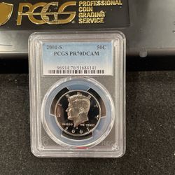 2001 S Gem Proof PERFECT GRADED Kennedy Half Dollar Graded At PR70 D-4