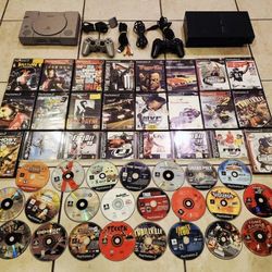 MASSIVE Sony Playstation 1 & 2 Sets with 40+ Games for the Consoles!! **Test & Working Units**MASSIVE Sony Playstation 1 & 2 Sets with 40+ Games!!