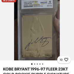 1996-97 Skybox 23kt Gold Rookie Purple Signature Kobe  Bryant