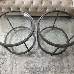 Glass End Tables Set Of 2