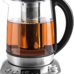 Mecity Tea Kettle Electric Tea Pot with Removable Infuser, 9 Preset Brewing Programs Tea Maker with Temprature Control, 2 Hours keep Warm, 1.7 Liter E