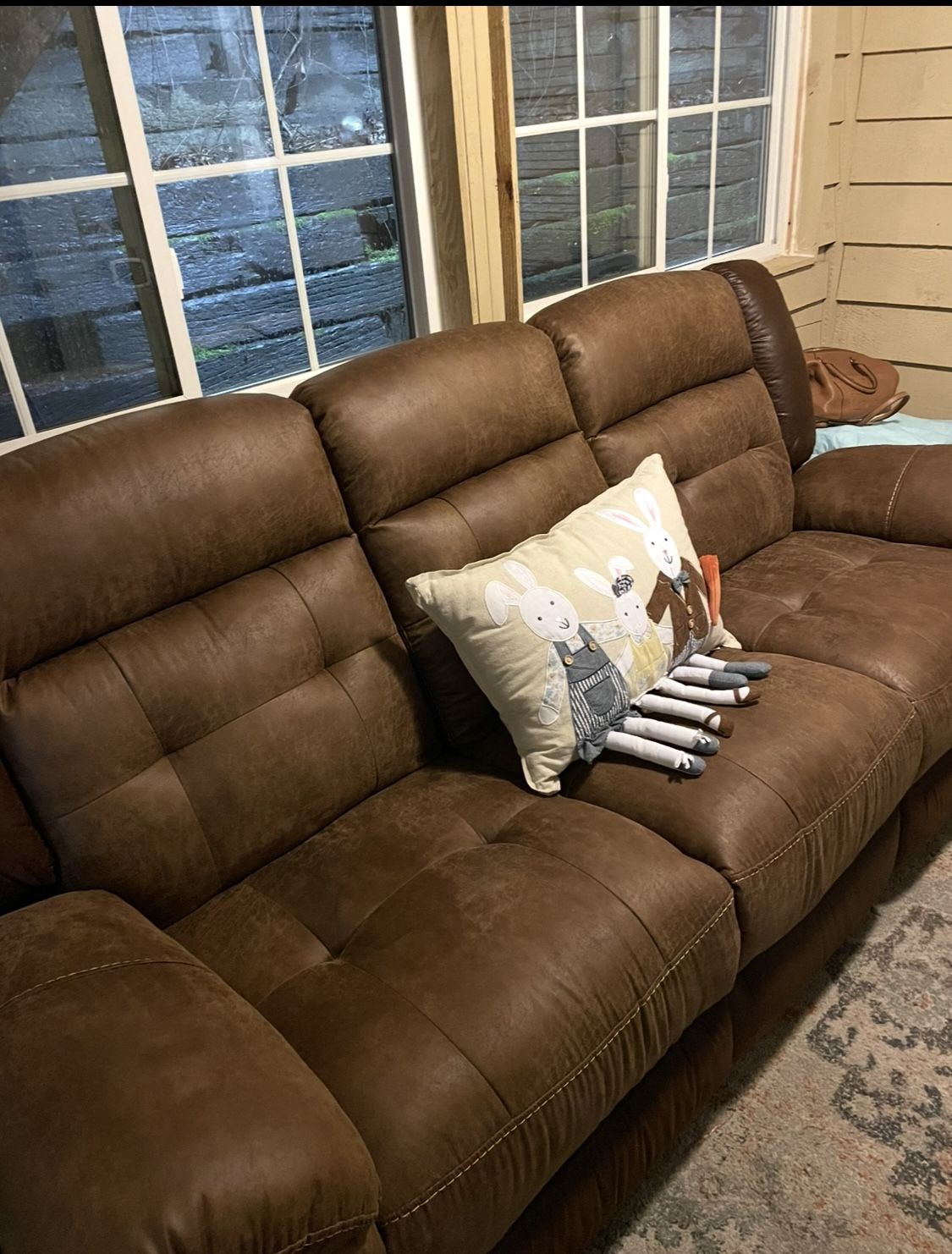 Gently Used Brown Reclining Sofa