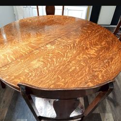 Solid Tiger Oak Antique Dining Table 