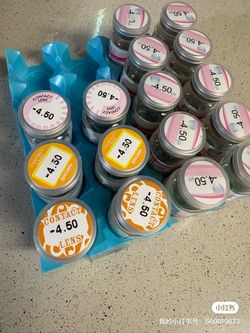 Houston: Available for pickup / delivery Pink colored contact lenses -4.50 prescription, annual wear