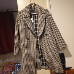 Banana Republic black and light brown black coat
