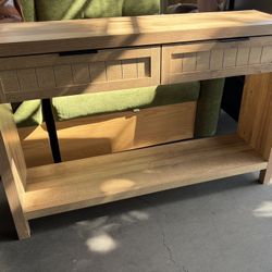 47” Console Table with 2 Drawers, Entryway Table with Storage Shelves, Narrow Sofa Table, Narrow Console Table for Entryway, Living Room, Hallway, Ent