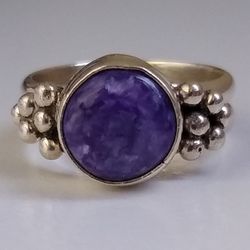 Very Nice New Size 5 1/2 Genuine Purple 💜 Charoite Sterling Silver Ring! 💍
