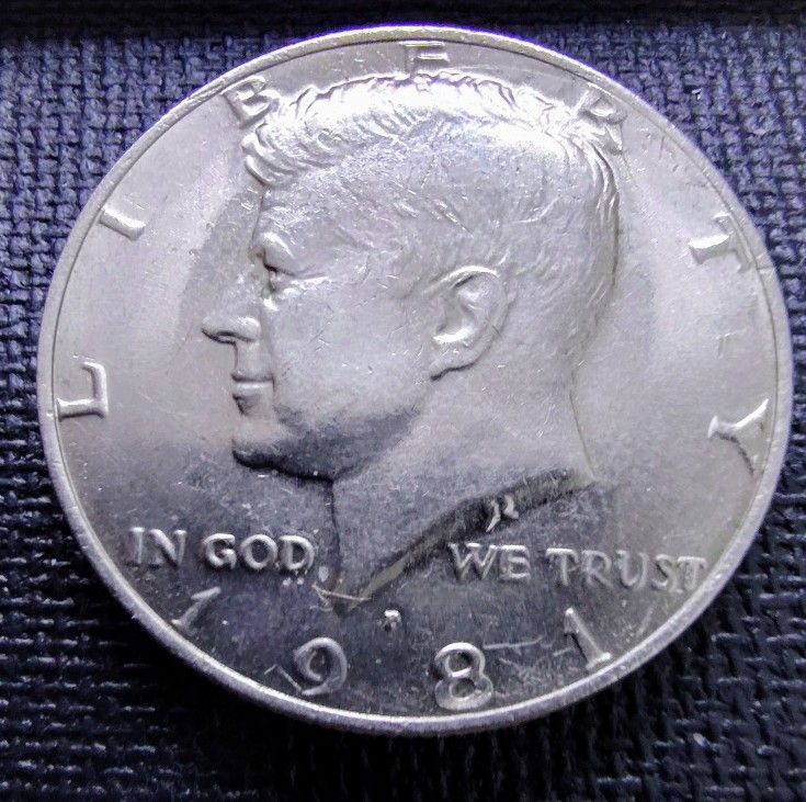 1981-P Kennedy Half Dollar In Very Good Circulated Condition.