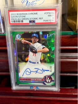 2022 1st Bowman Chrome Gavin Stone Green Atomic Autograph /99 PSA 9