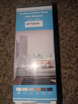 W x 72" H, White Blackout White 53" W x 72" H Shades