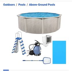 Phoenix Aquarian 18 × 18 × 52 Metal Frame Round Pool With Filter And Vacuum 