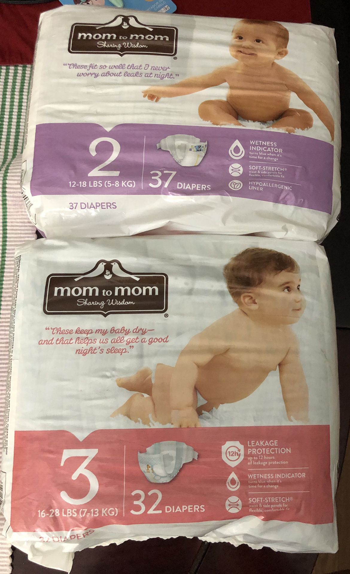 Mom to mom size 2 and 3 diapers