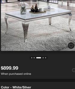 Chrome & Glass Top Modern Coffee Table