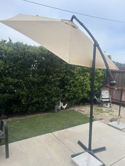 10” FT Offset Cantilever Market Umbrella Patio Color: Tan Kaky Base Included 