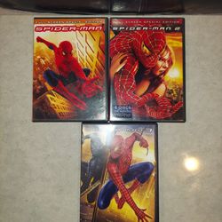 COLLECTIBLE SET OF THE ORIGINAL FIRST 3 SPIDER-MAN MOVIES ON DVD WITH TOBY MAGUIRE SPIDER-MAN 1, SPIDER-MAN 2 & SPIDER-MAN 3 WITH THE ORIGINAL VILLANS