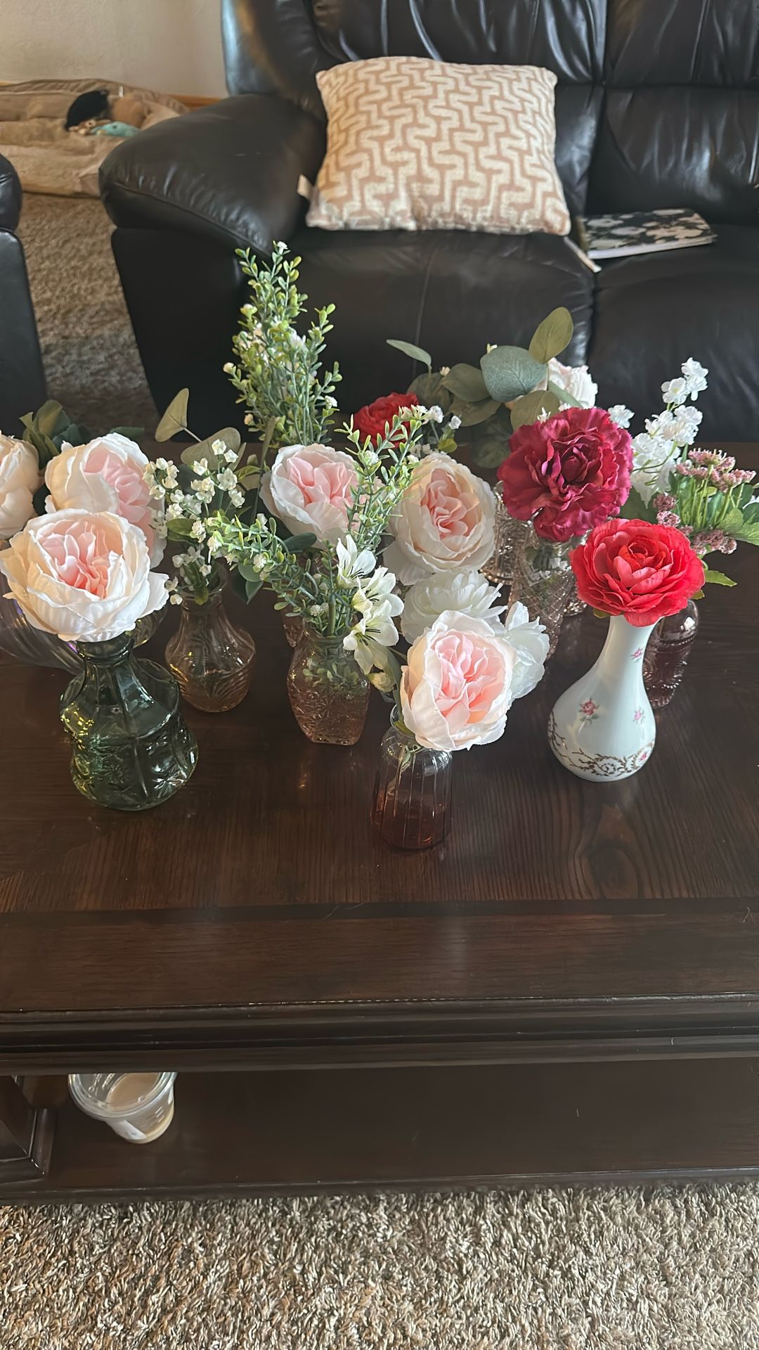 Assorted Floral Arrangements In Vases