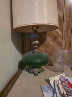 1970s Hollywood regency glass lamp