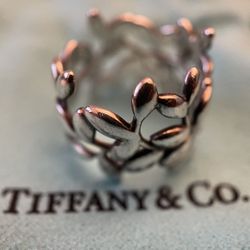 Tiffany & Co Sterling Silver Olive Leaf Ring  
