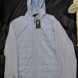 RLX Ralph Lauren Men Golf Quilted Hybrid Full Zip Jacket Blue Size XXL MSRP $268