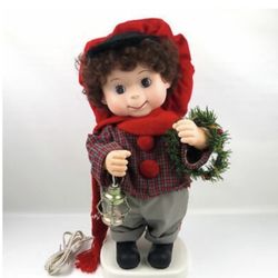 vintage christmas doll 20” animated kid stephan santa's best