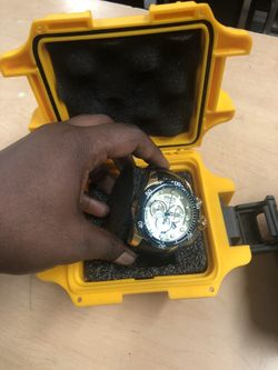 Watch, Other Invicta Reserve 1000 Meters Gold & Blue Black Leather band in box