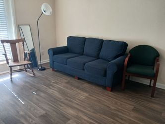 Blue couch sofa