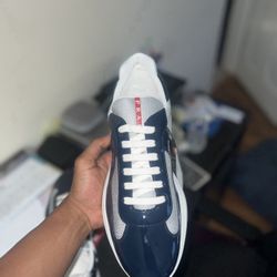 Low top Prada cup shoes Navy blue, Size 12, From Saks Fifth, Have receipt  
