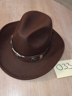 Brown Wide Brim Fedora Hat with Band