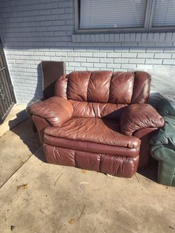 Large Brown Chair Leather Recliner