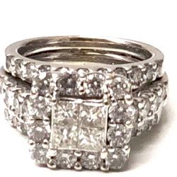 Women Wedding Set 14kt White Gold 