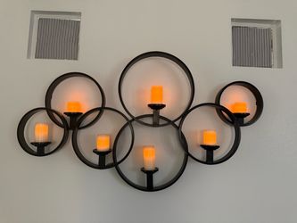 Large Modern Interlocking Circle Wall Candle Holder