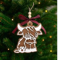 50 for $30 Pawzity Cow Christmas Ornaments – Highland Cow Wooden Holiday Ornament. Christmas 🎁