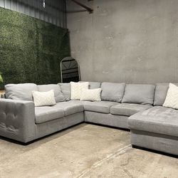 Gray U Shape Sectional Pull Out Bed 